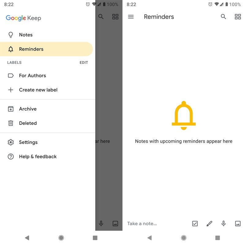 Reminder Google Keep Notes