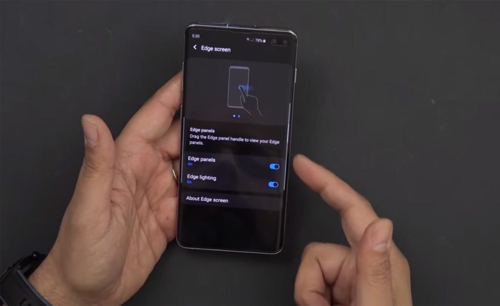 S10 Edge Screen Settings