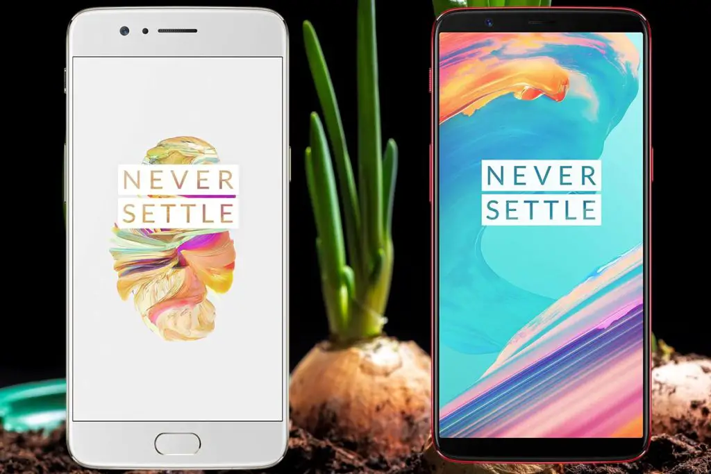 OnePlus 5 and 5T with Onion Root Background