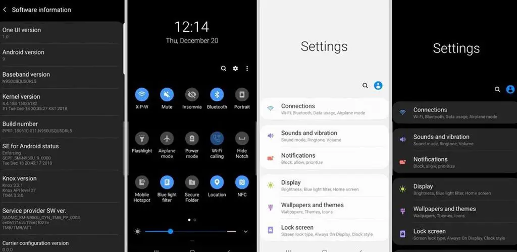 Samsung One UI Screenshots