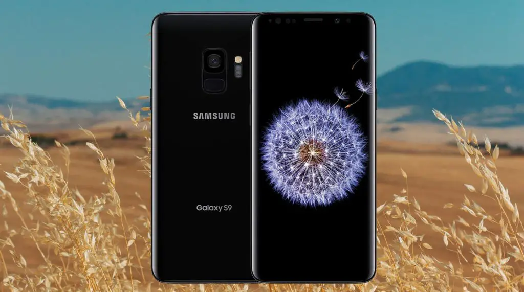 Samsung Galaxy S9 with Field Background