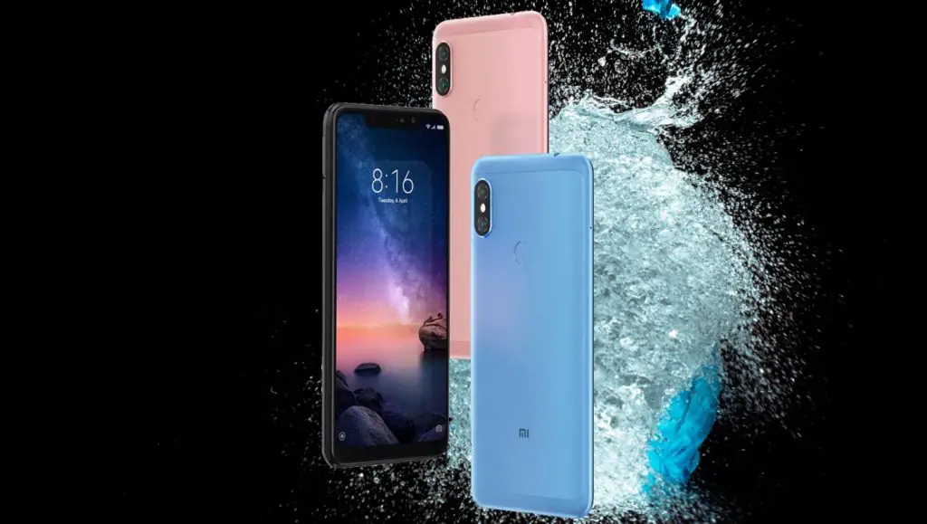 Xiaomi Redmi Note 6 Pro with Water Balloon Burst Background