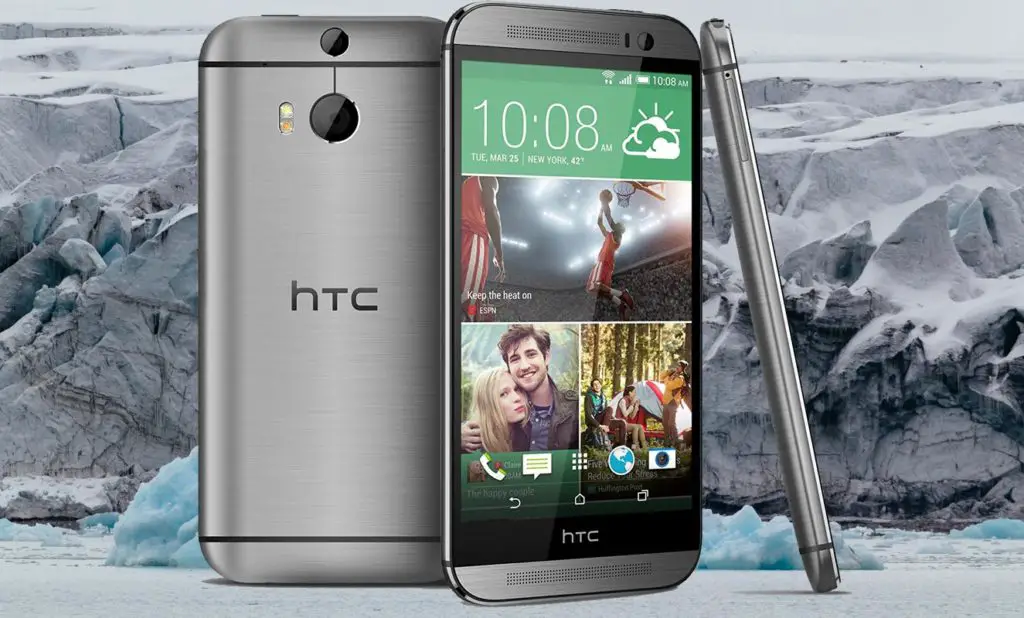 HTC One M8 with Ice Mountain Background