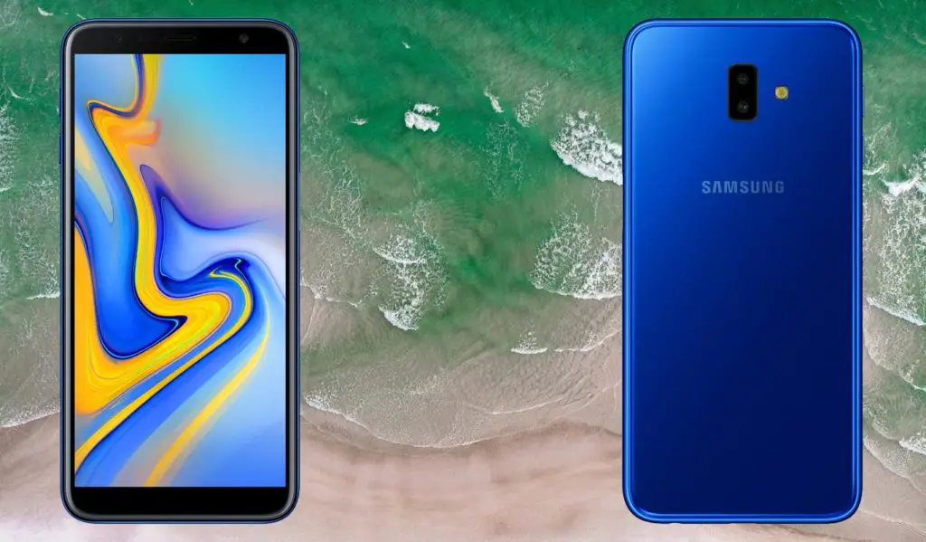 Samsung Galaxy J6 Plus with Beach Background