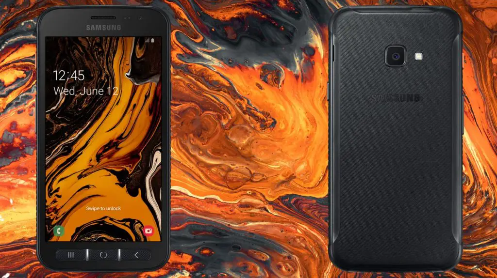 Samsung Galaxy Xcover 4s with Lava Background