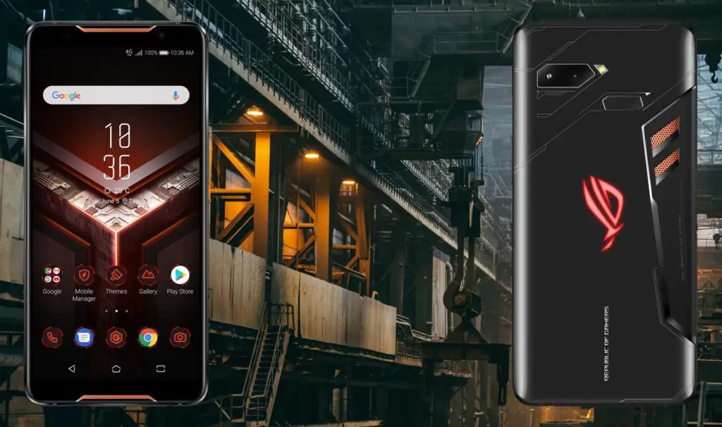 Asus ROG Phone with Steel Factory Background