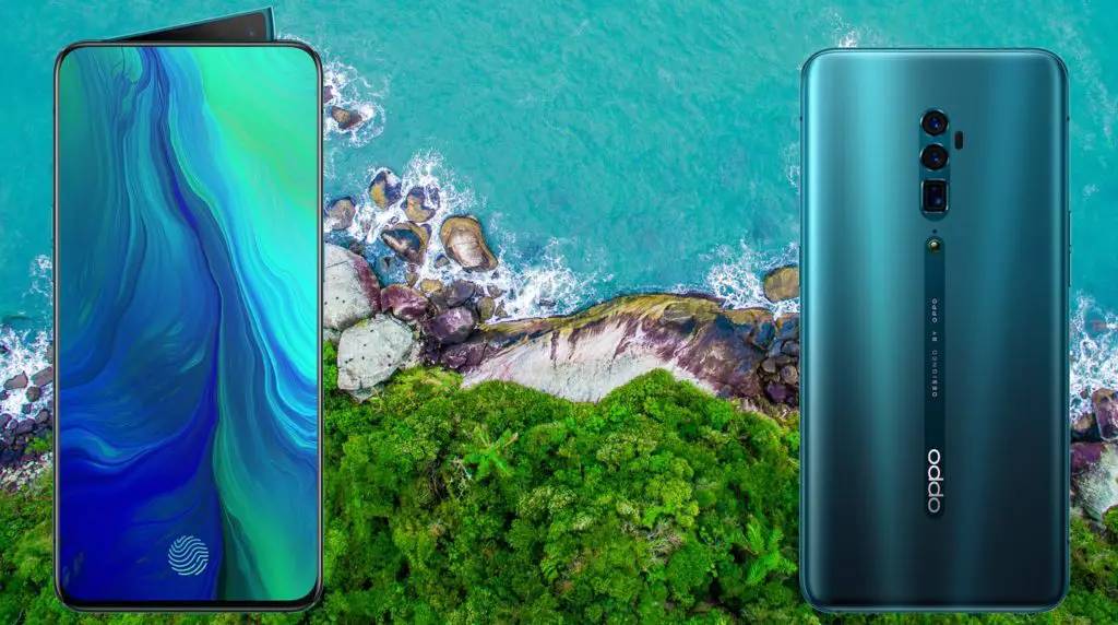 Oppo Reno With Green Sea Background