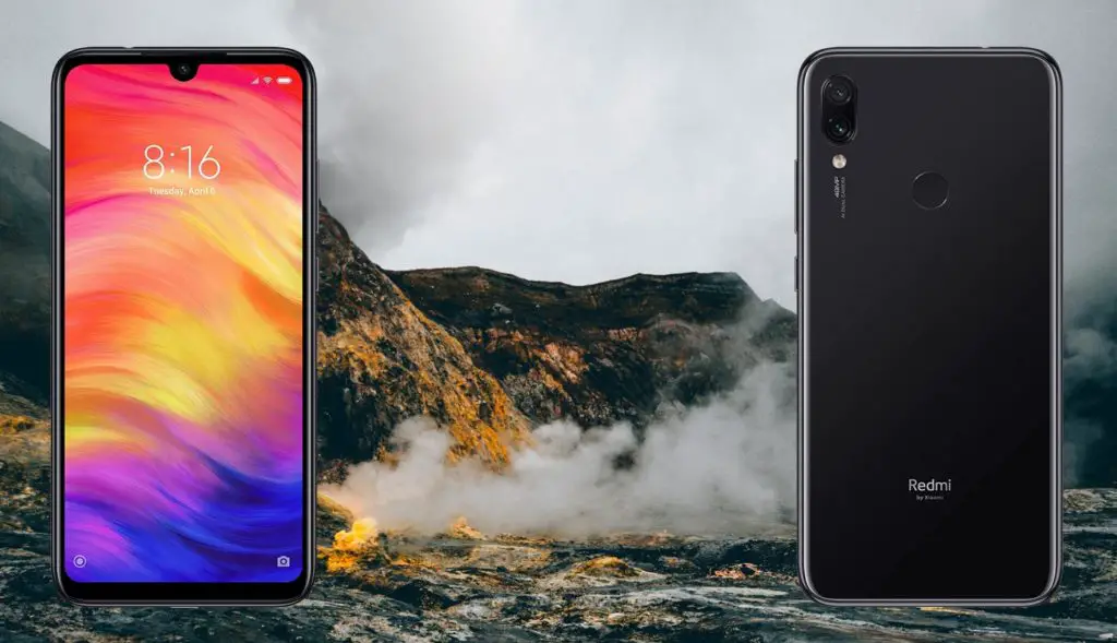 Xiaomi Redmi Note 7 Pro with Lava Smoke Background