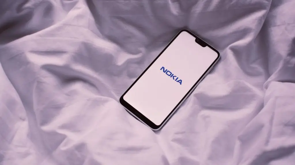 Nokia Mobile on the Bed Cloth