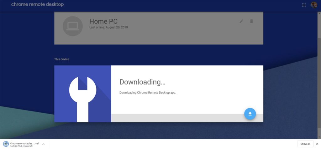 chrome remote desktop extension download