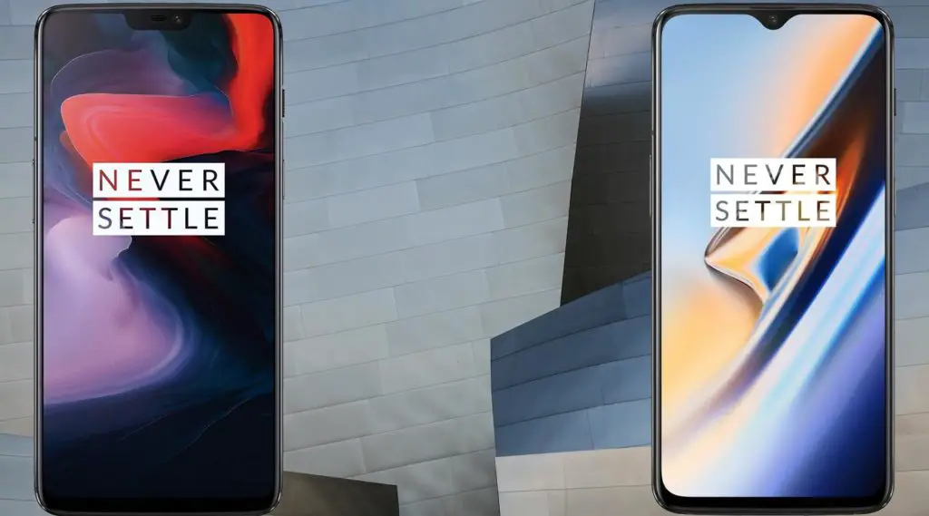 OnePlus 6 and 6T with Silver Wall Background