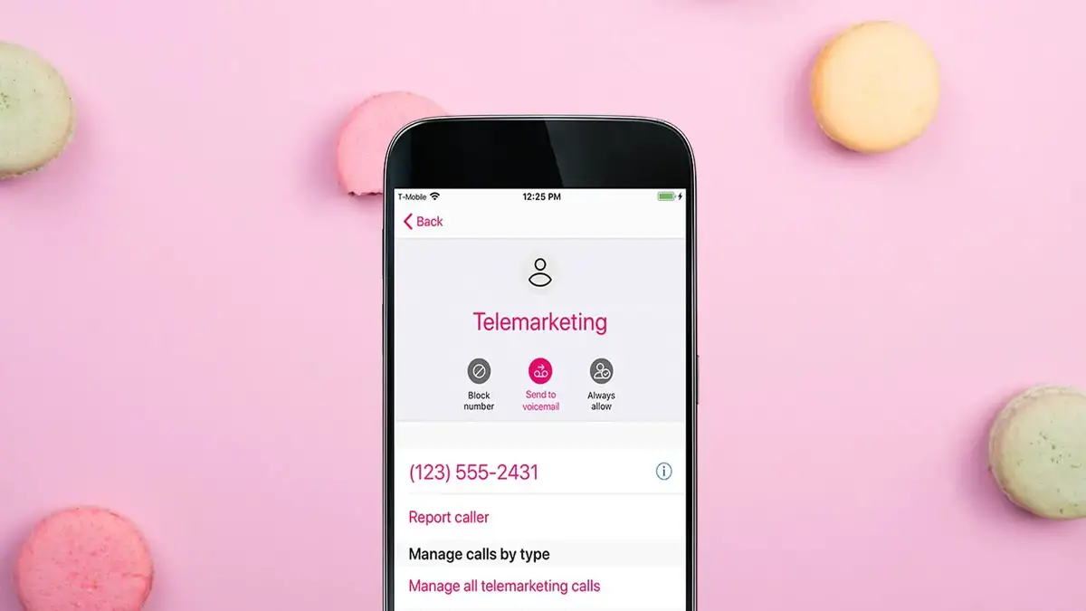 T-Mobile Name ID with Pink Cookies Background