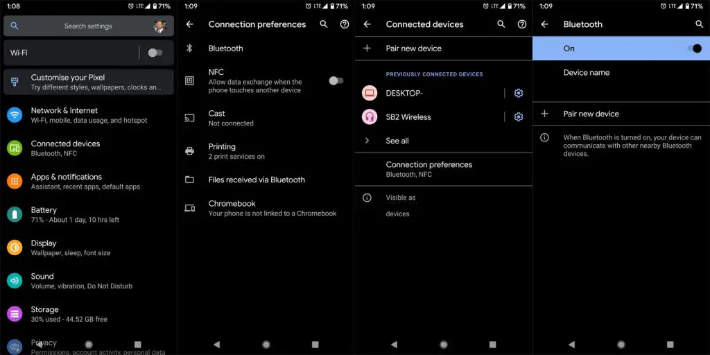 transfer contacts via bluetooth android