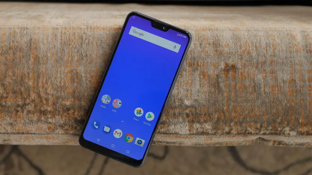 asus zenfone max pro m2 in the iron surface