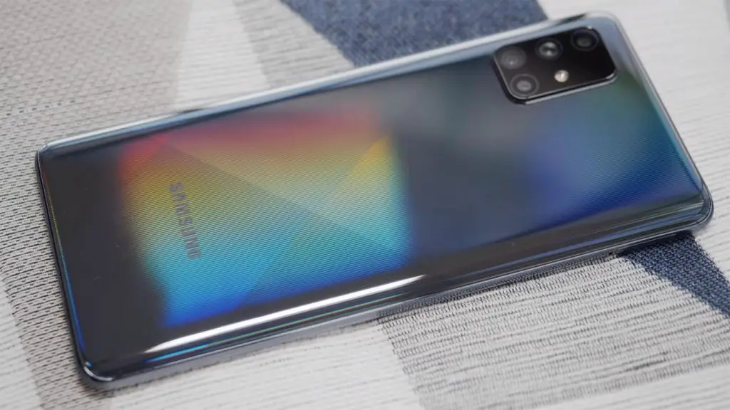 Samsung Galaxy A71 Back Side on the Carpet