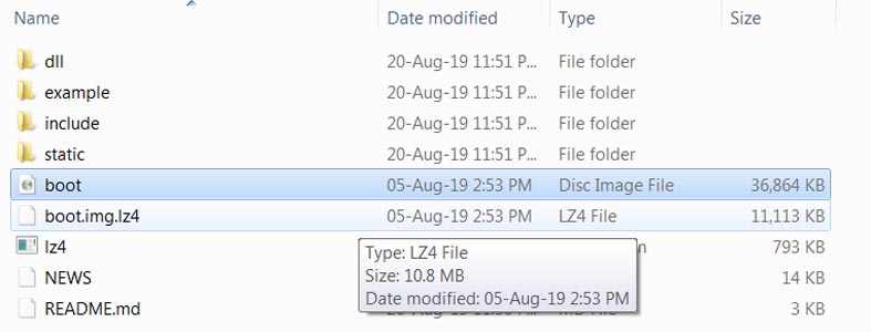 Convert lz4 file to img