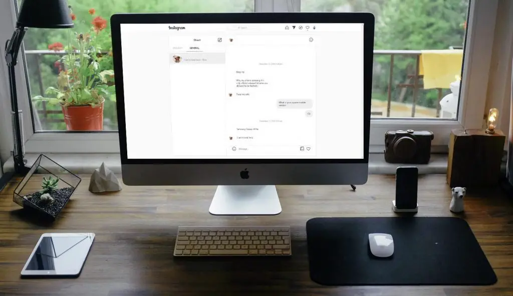 Instagram Direct Messages Page in Mac