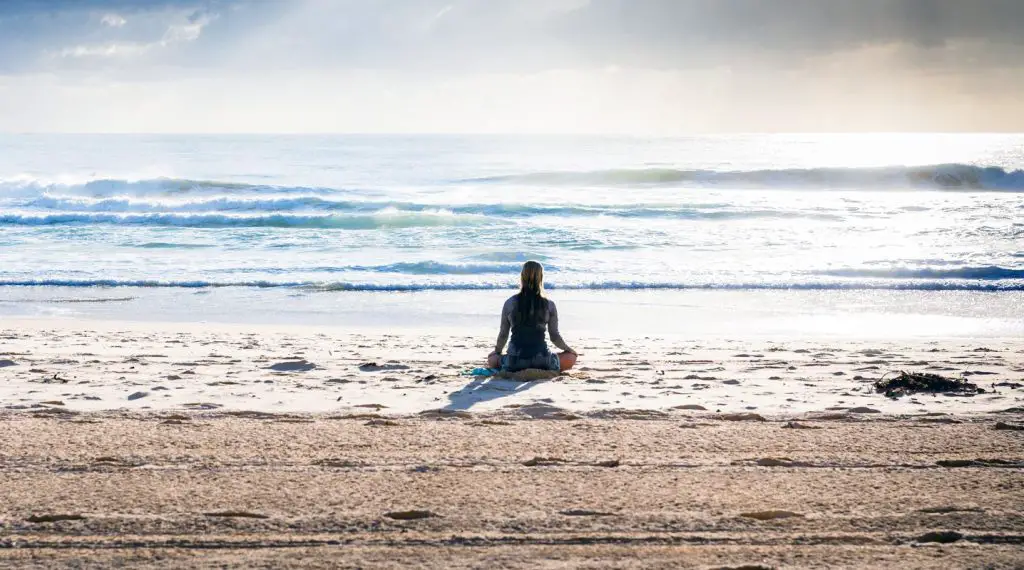 Meditating in Beach