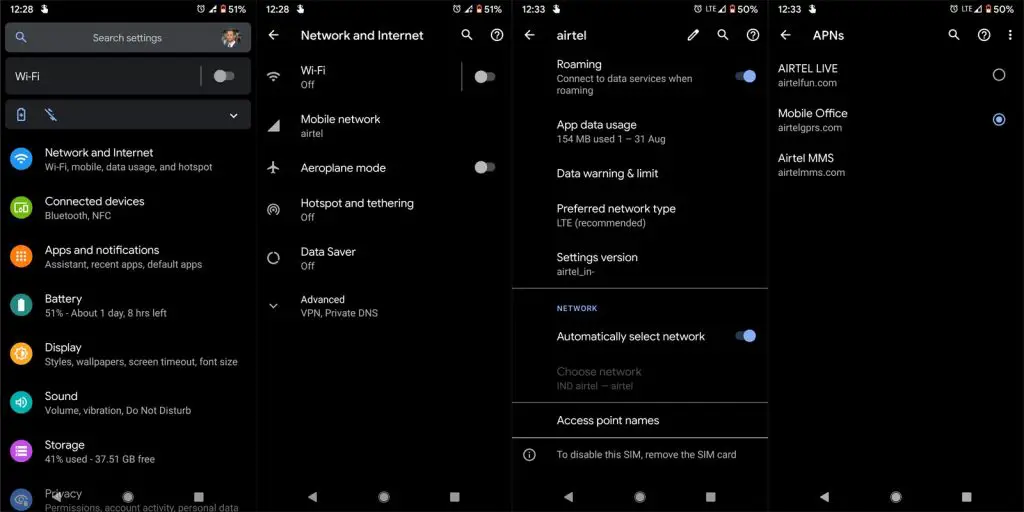 reset network settings samsung s10