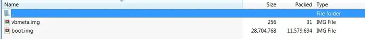 Vbmeta and Boot Image files in one .tar file