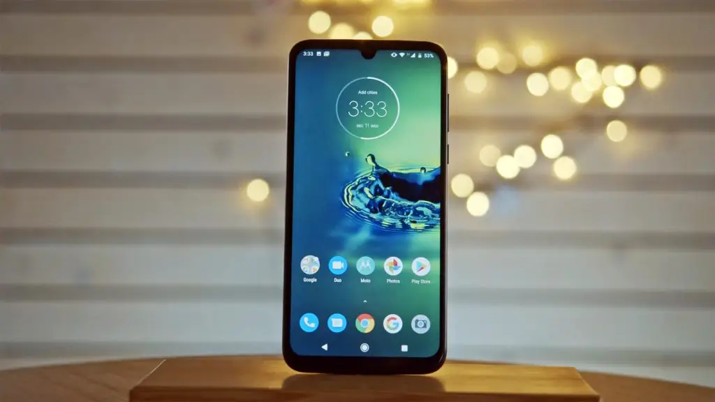 Moto G8 Plus Unlocked Screen on the Table