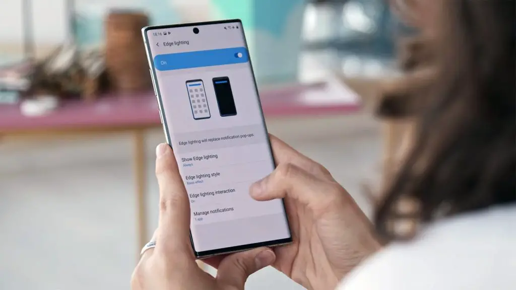 Samsung Galaxy Note 10 Plus Edge Lightning feature