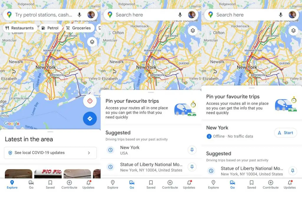 Google Maps Go Screenshots