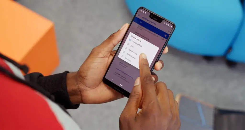 Google Pixel 3 XL Developer Options Notch Hide