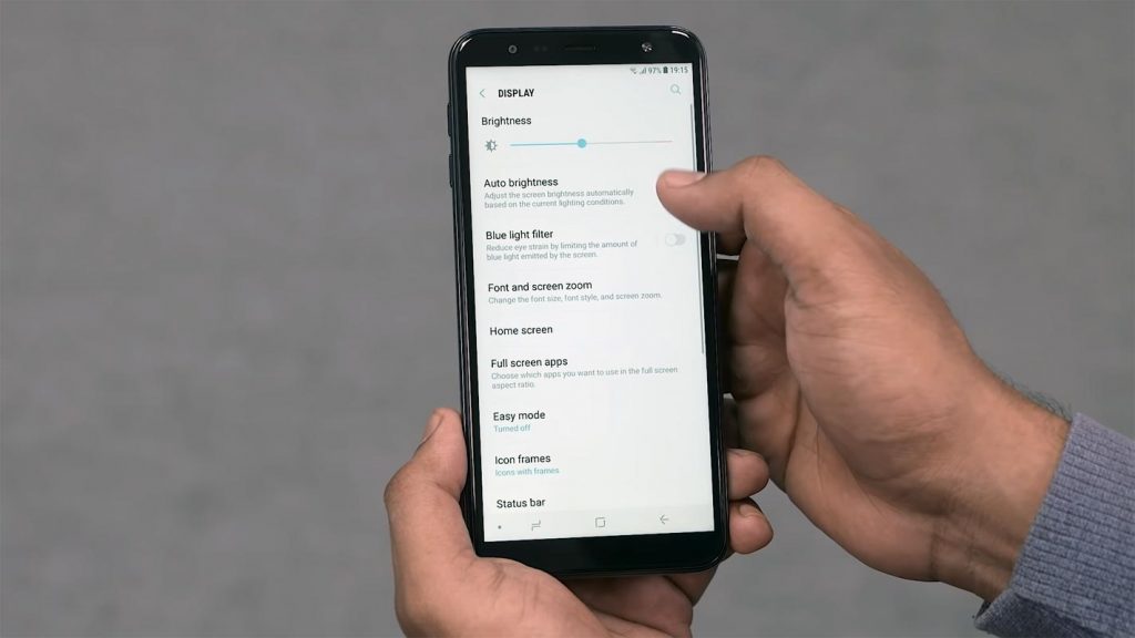 Samsung Galaxy J6 Plus Brightness Modes