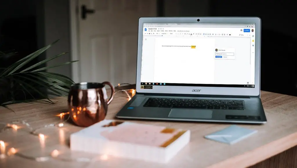 Google Docs Comments Section Smart Compose in Acer Windows Laptop