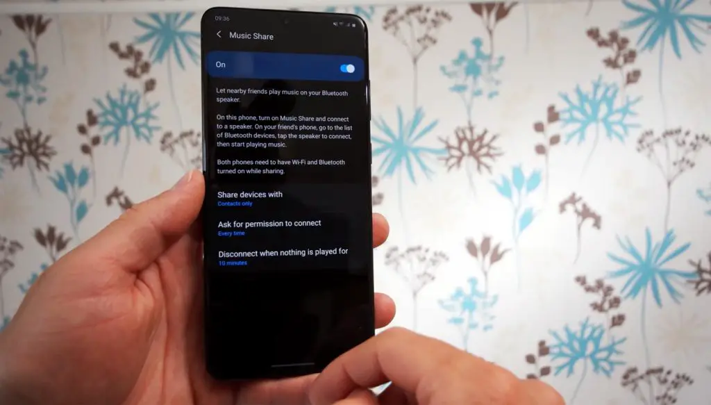 Samsung Galaxy S20 Plus 5G Music Share Option