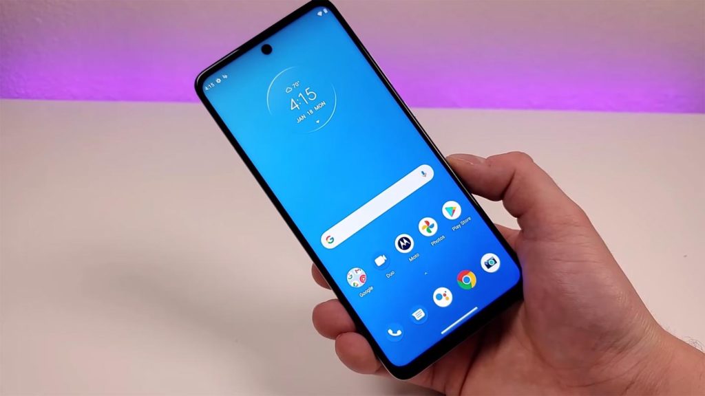 Motorola One 5G Ace Home Screen Unlocked in hand