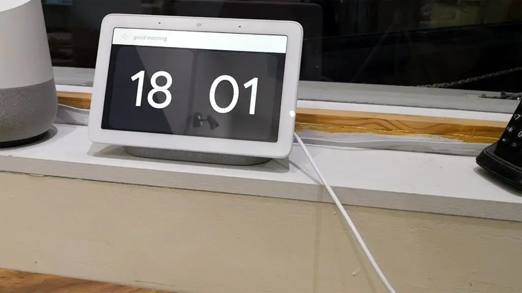 Google Nest Hub with Clock face