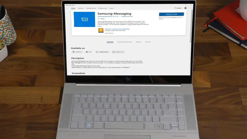 Samsung Messaging App Installation in HP envy X360