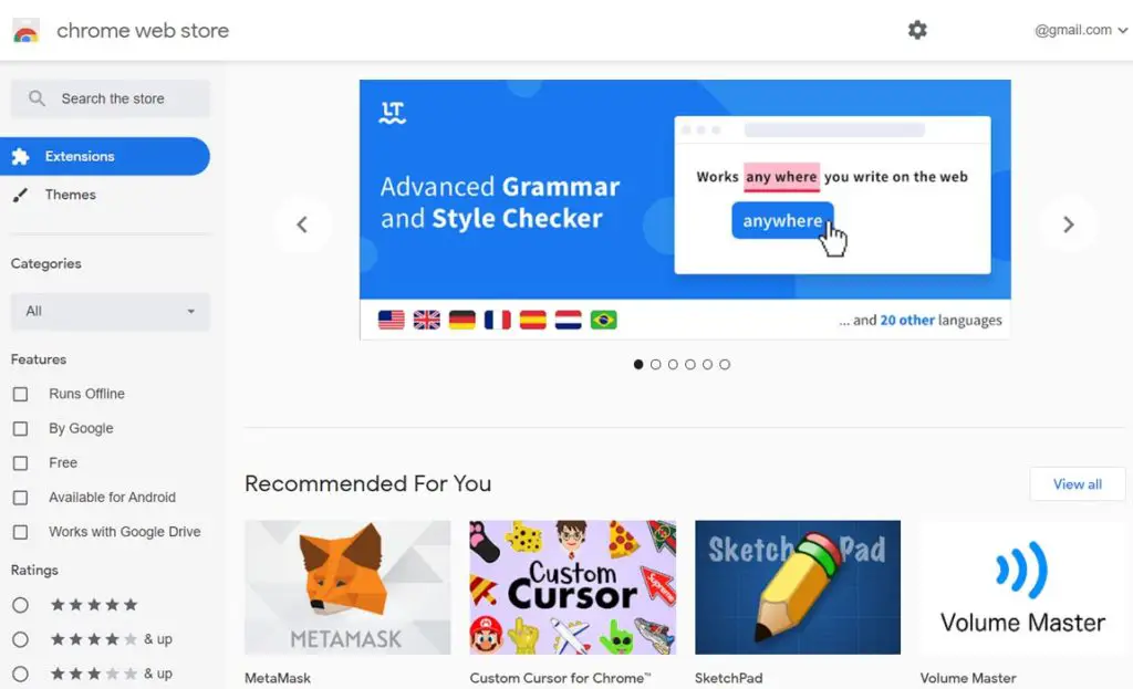 google extension store