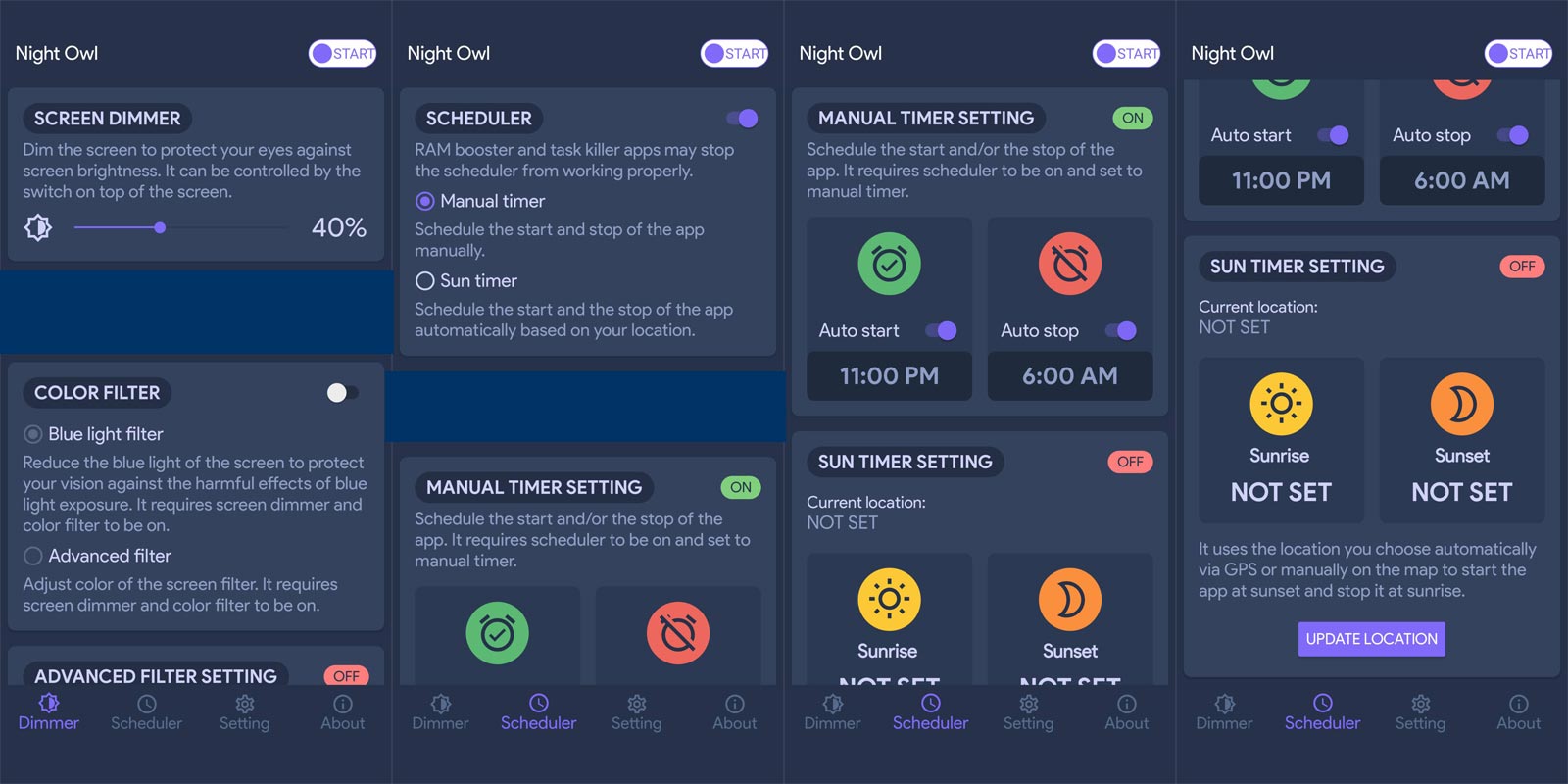 how-to-setup-start-and-stop-schedule-timer-in-night-owl-app-android