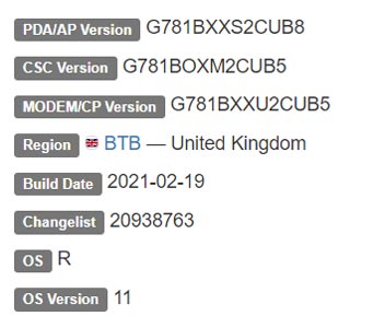 Samsung Galaxy S20 Fan Edition 5G Android 11 Firmware Details