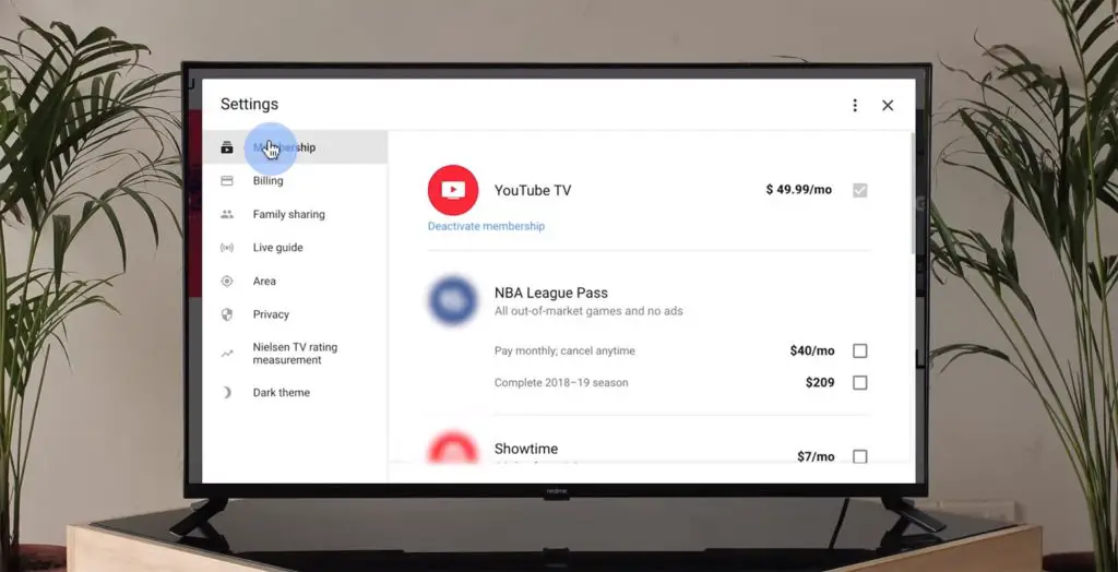 YouTube TV Subscription in Android TV