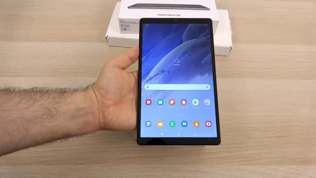 Samsung Galaxy Tab A7 Lite Vertical Position