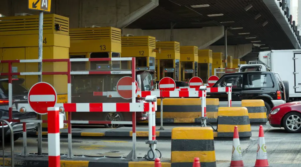 Cars Waiting in Toll For Getting Tickets