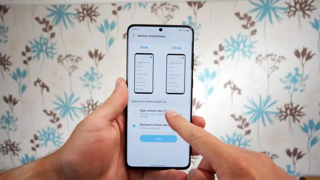 Samsung Galaxy S20 Plus High Refresh Rate Settings
