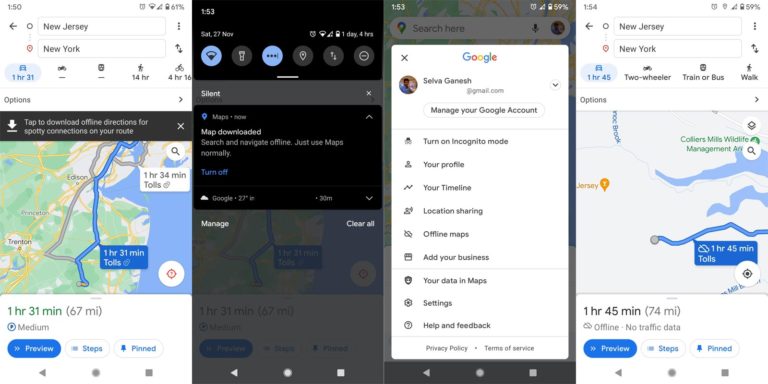 Google Maps Android App Offline Screenshots 768x384 
