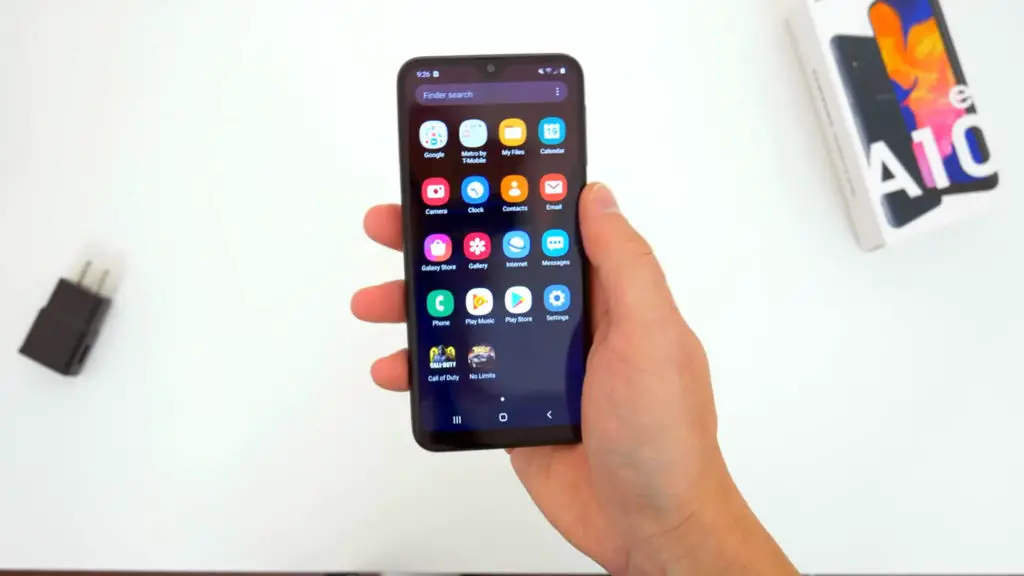 samsung galaxy a10e apps menu screen