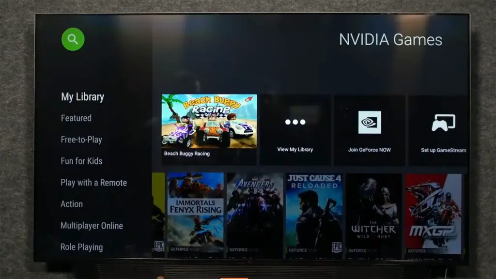 Nvidia Shield TV Games Screen