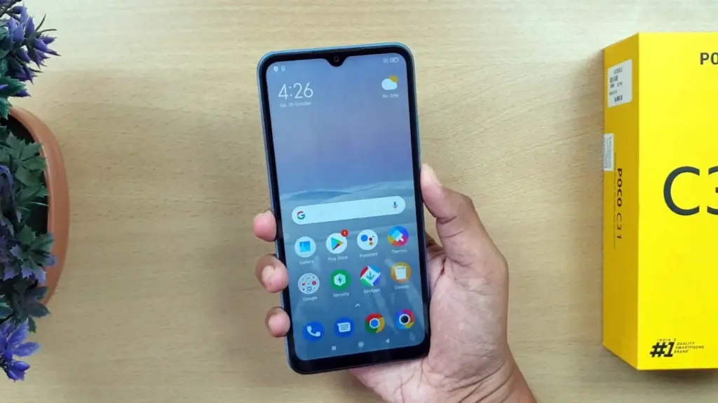 xiaomi poco c31 unlock screen in single hand