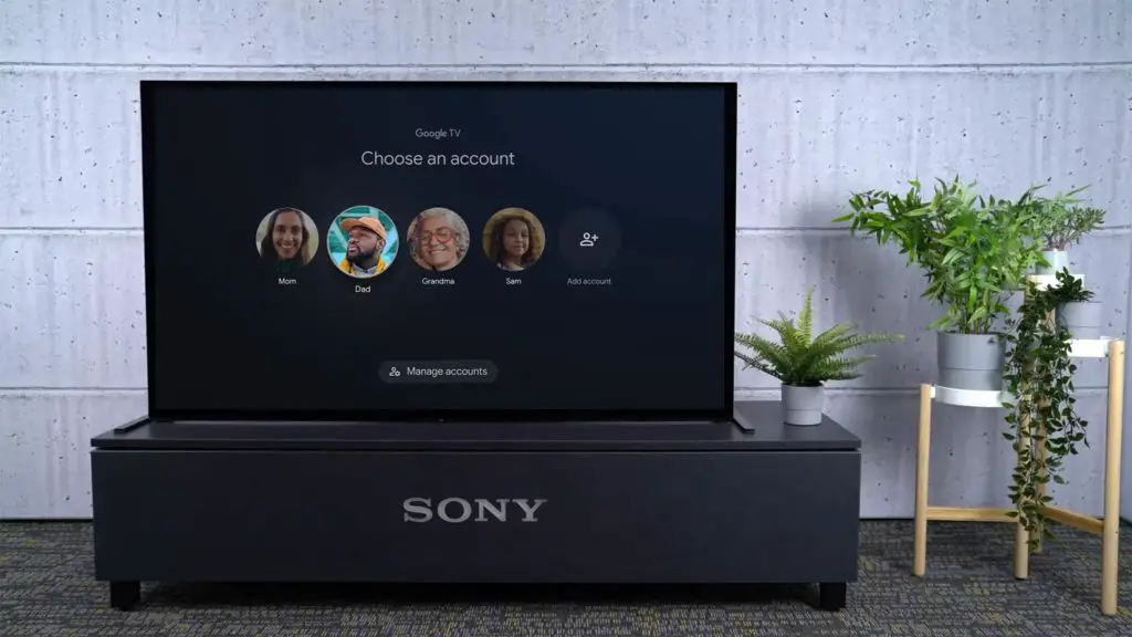 Google TV profile Selection in Sony Xperia TV