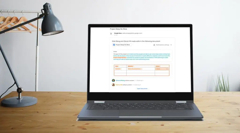 Google Docs Notify Edits Chromebook Screen