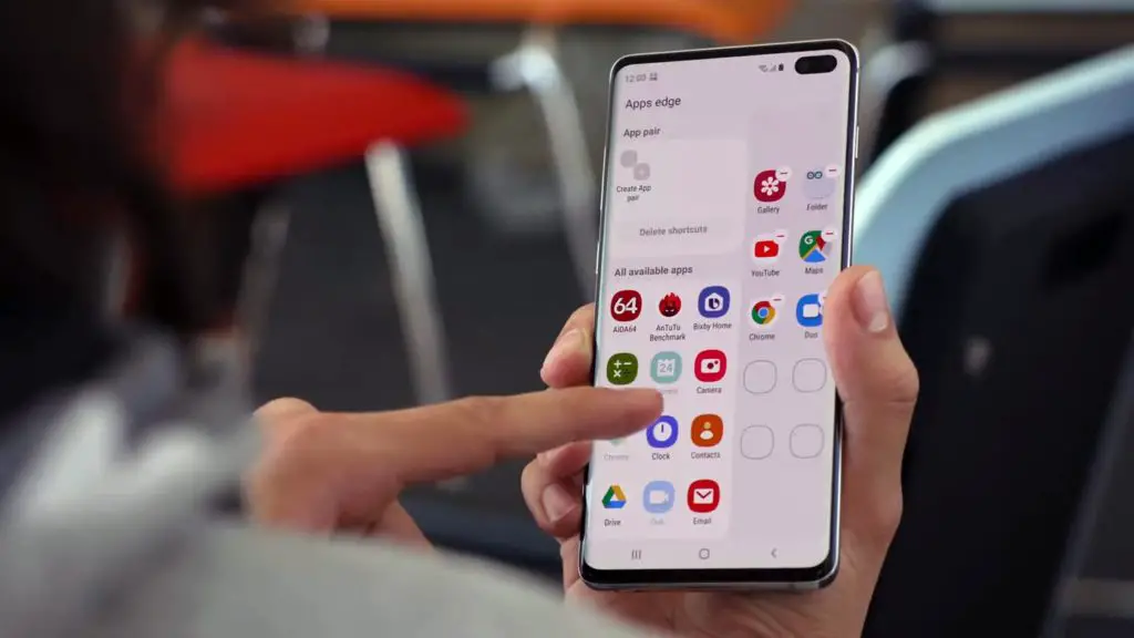 Samsung Galaxy S10 Plus Apps Edge Screen