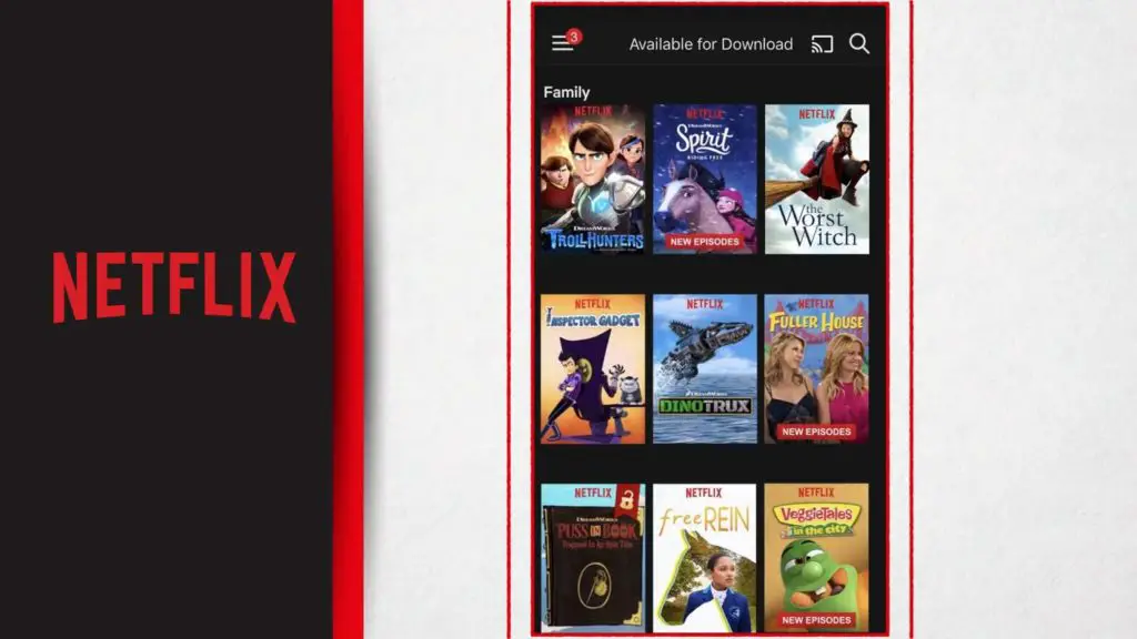 Netflix Offfline Download Screen