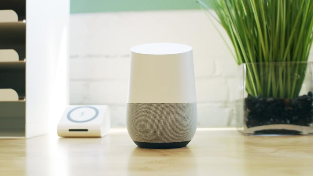 Google Home First Gen in the Wooden Table